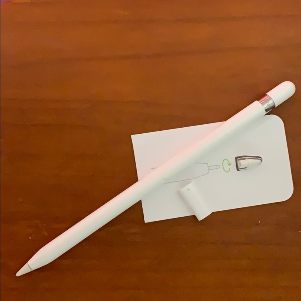 1st gen Apple Pencil, charging adapter, extra tip